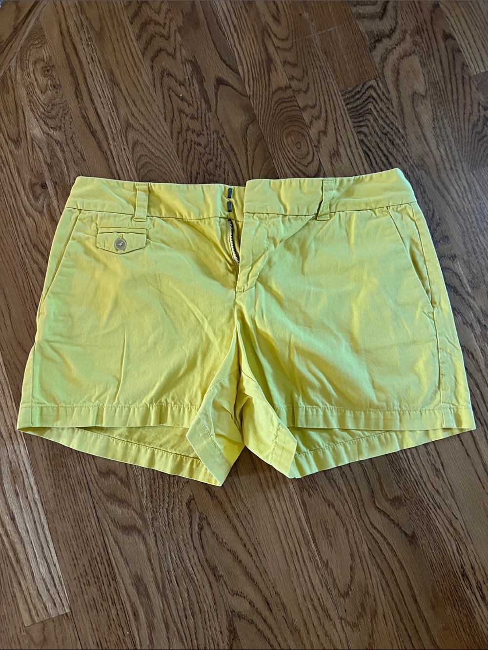 LOFT Bright Yellow High-Rise Cotton Shorts